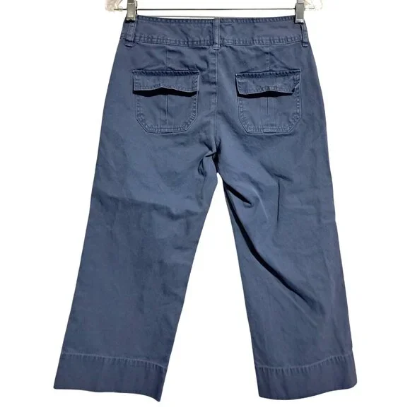 Old Navy Wide Leg Pants Womens Size 2 Blue 100% Cotton Lightweight Comfortable C - Picture 2 of 9